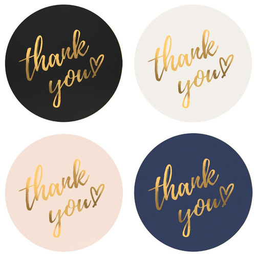 Cross-border wholesale color gold foil thank you gift decoration sealing sticker self-adhesive label