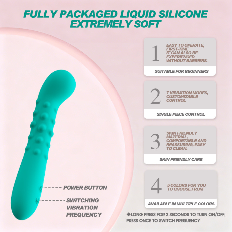 Liquid Silicone Vibrator with 7 Vibration Modes, USB Magnetic Charging, Body-Controlled — detail image 1