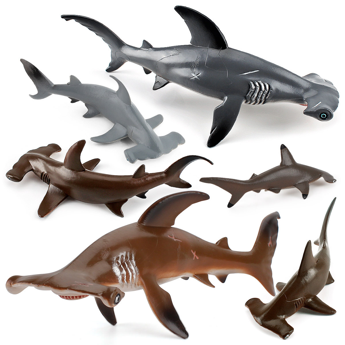 Transfronterizo Amazon niños simulación cognitiva animal marino tiburón martillo modelo Vida Marina tiburón decoración juguete
