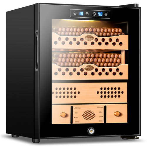 Cedarwood Shelf Smart Mini Compressor Humidifier Cigar Cabinet with Temperature and Humidity Control