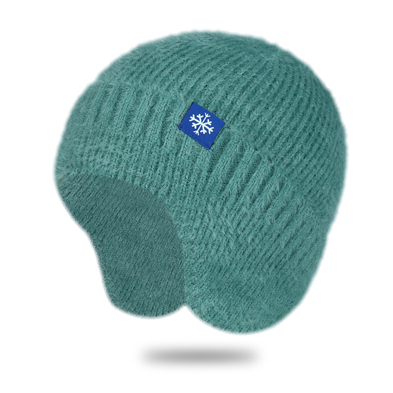 Autumn and winter knitted hats for men and women of the same style, ear protectors, thermal headgear, earmuffs, hats, cold-proof cycling pullovers._voghion.com