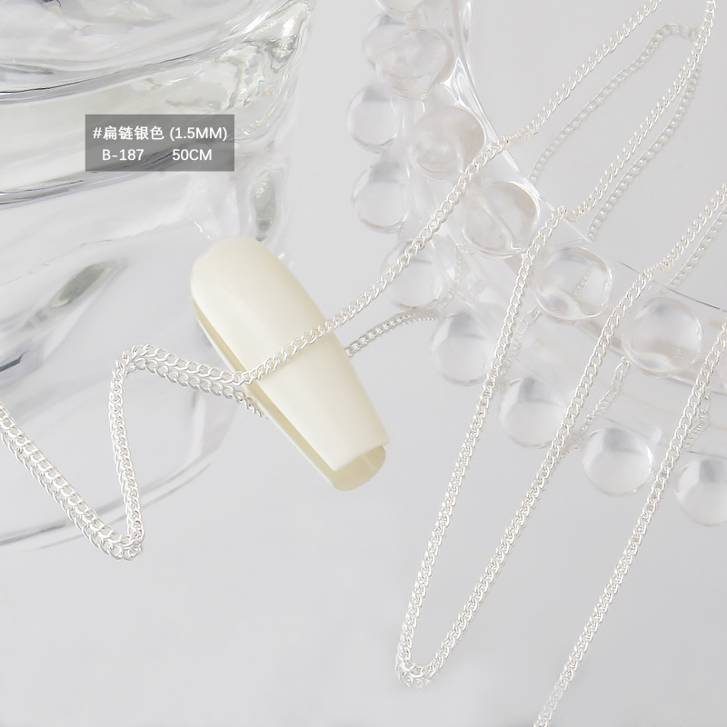 실버 1.5mm 플랫 체인 [약 50cm]