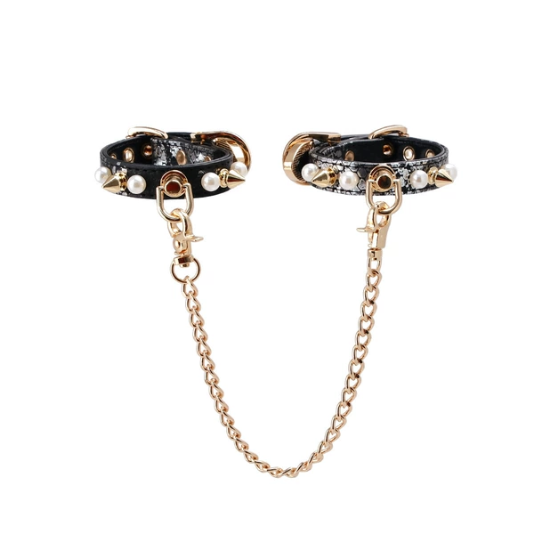 Snake print 2 pair of handcuffs with chain