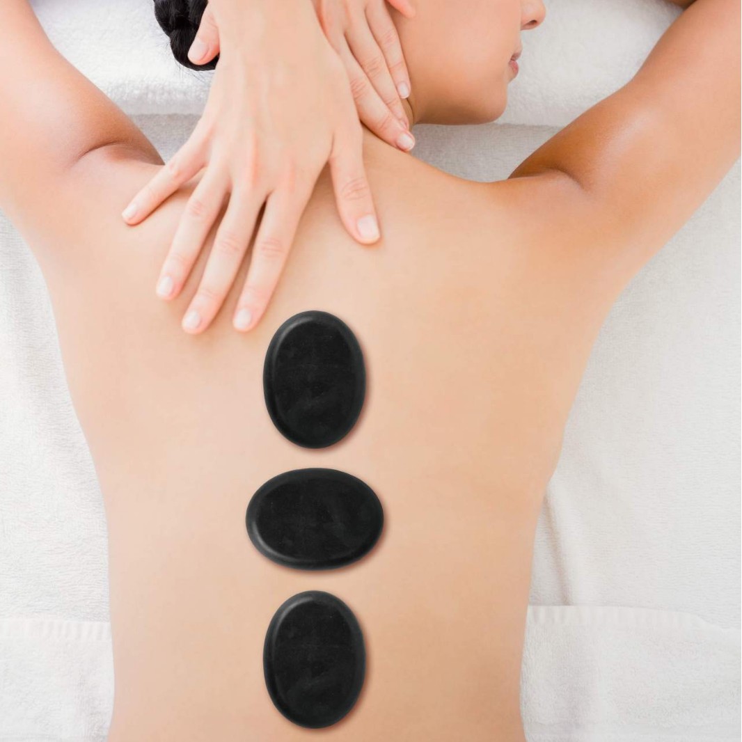 Caja de calentamiento térmico de piedra de masaje 20 piezas 18 piezas de energía conjunto de piedras calientes de hidratación de spa