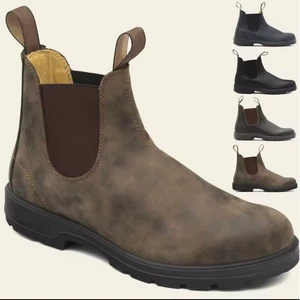 Martens, мужские челси в английском стиле, ретро повседневные демисезонные короткие сапоги на платформе, крупный округлый носок