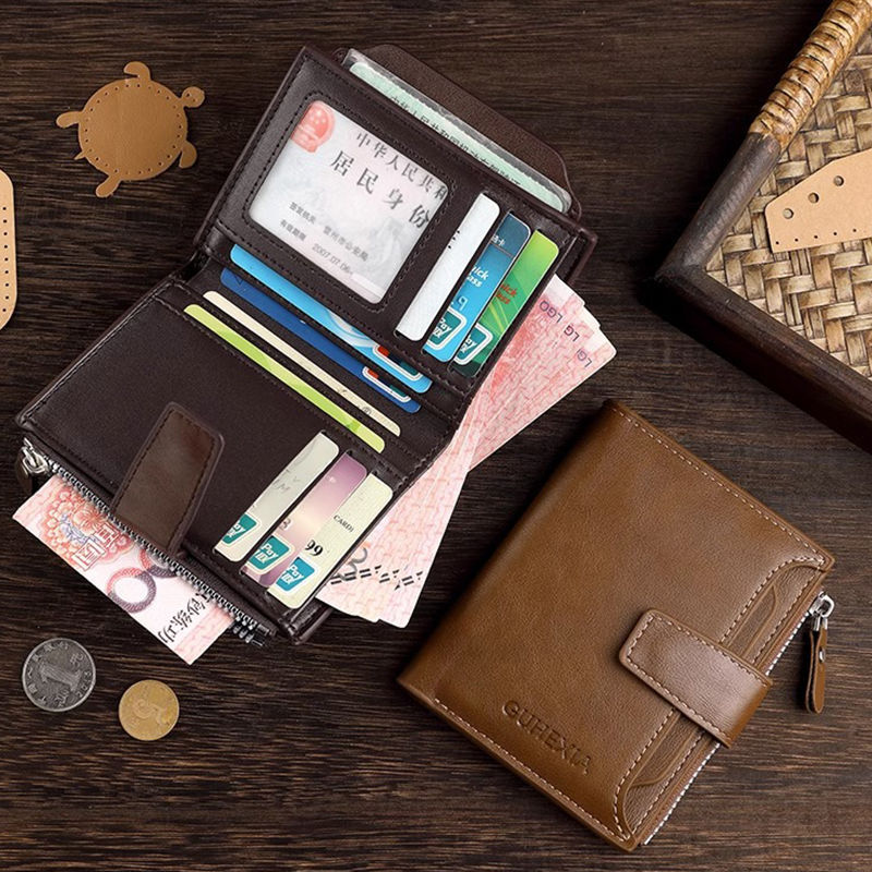 正品钱包男折叠短款驾驶证多功能钱包二合一男士皮夹卡包