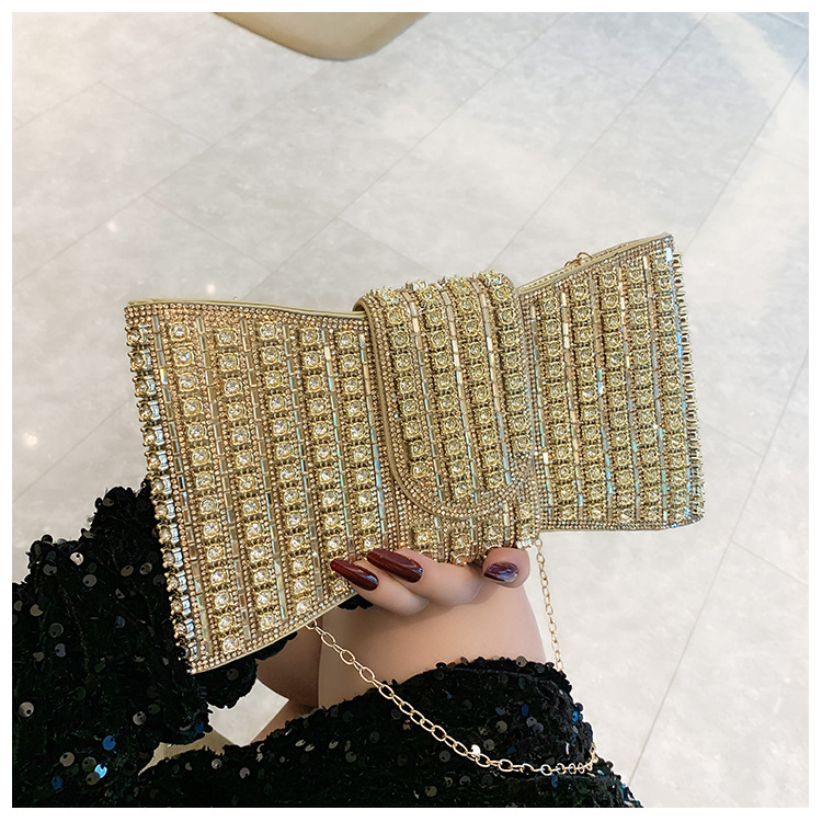 New cross-border European and American retro high-end clutch bag, full diamond single-shoulder crossbody ladies' bag, small bag, socialite dinner bag undefined