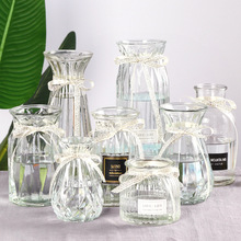 北欧式几何折纸玻璃花瓶彩色水培植物富贵竹鲜花插花透明干花装饰