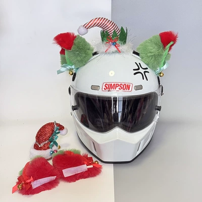 Equipment Cat Ears Bear Christmas — Motosiklet dəbilqələri