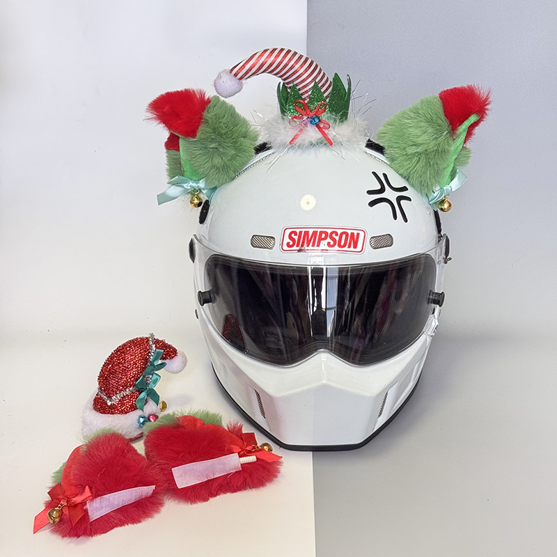 Ski Helmet Hood Decorated with Small Fox Ears Accessories Motorcycle Full-Face Helmet Equipment Cat Ears Bear Christmas Ears