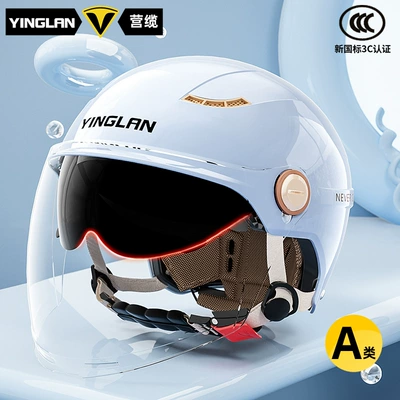 Customized Helmet for Women and: Motosiklet kaskı (dəbilqə) - class-a-new-3c-ice-crystal-blue-external-long-double-mirror-one-size