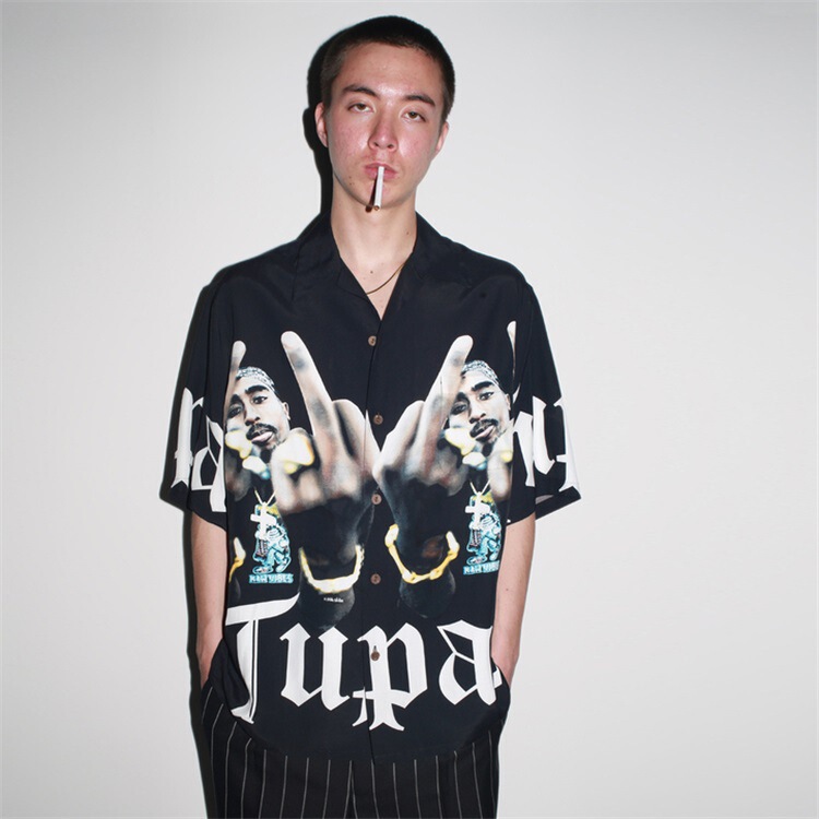 GUILTYPARTIES TIGER 23SS 2PAC five-pattern full printed casual Hawaiian short-sleeved shirt for men