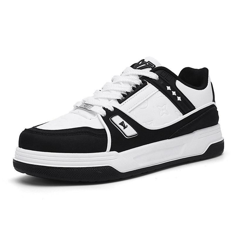 Giày sneaker nam cổ thấp đế dày phối màu, giày thể thao casual dây buộc — G8212 màu trắng, G8212 màu vàng lúa mì, G8212 trắng đen