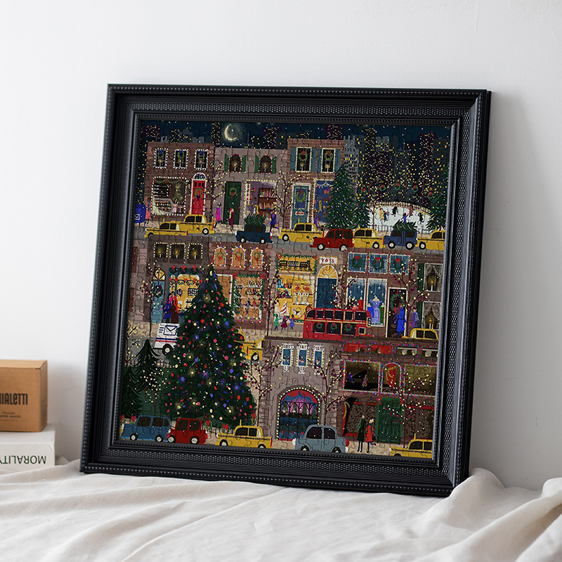 Winter Light Photo Frame galison Winter Light Christmas Puzzle Square American Vintage Coffee Frame Wall Mounted Frame