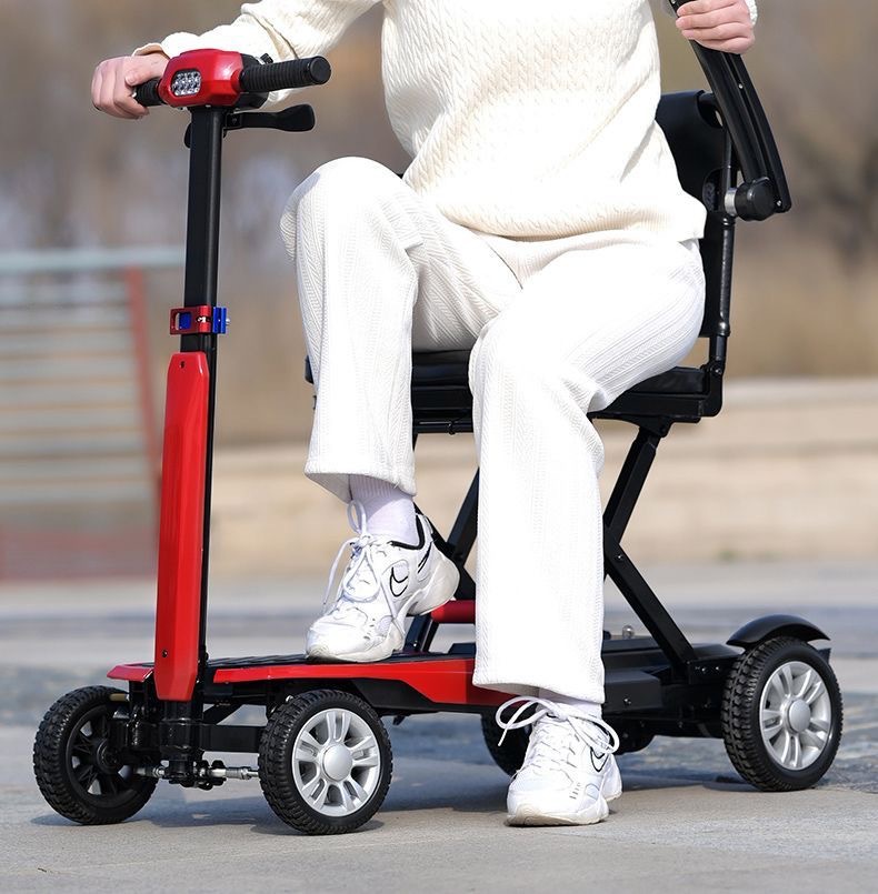 Yingkang Electric Four-Wheel Scooter for the Elderly Yk-001 Lightweight Foldable Portable Model with 10Ah Lithium Battery