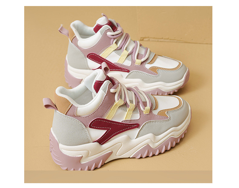 Stivali alla moda in mesh traspirante color block, nuovi stivali da donna casual con soletta rialzata e tacco alto_voghion.com