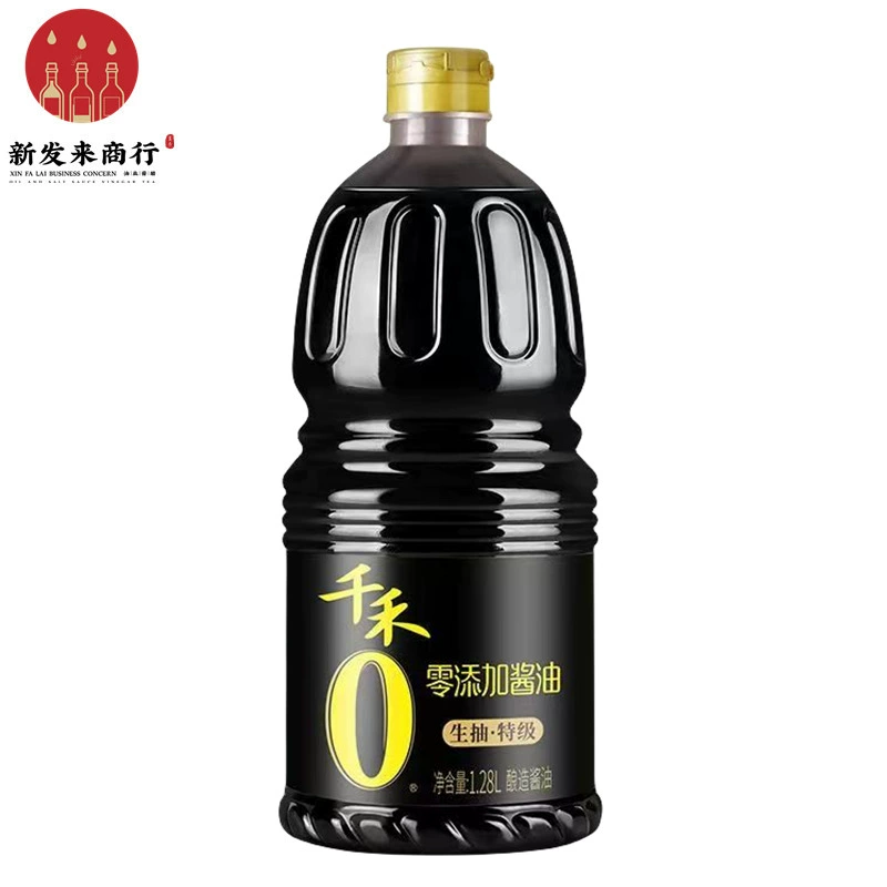 【1,28 л * 6 бутылок】 Легкий соевый соус Qianhe Zero Added