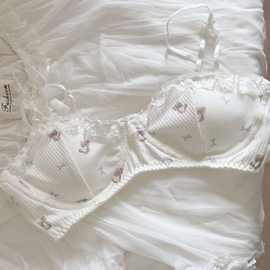 晚安熊内衣新品针织性感田园风卡通少女无钢圈单内衣文胸