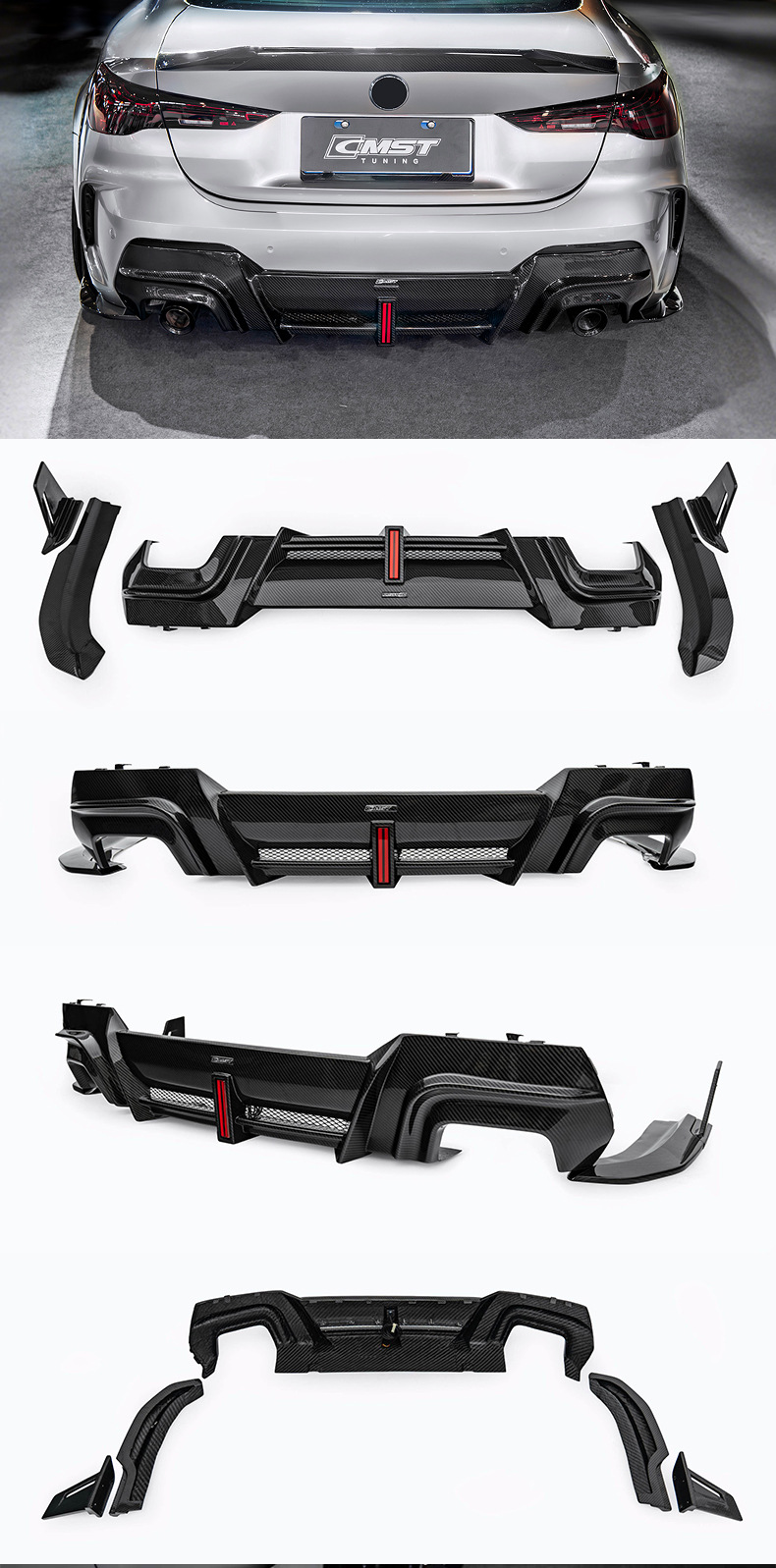 Suitable for Bmw 4 Series G22/G23 Modified Cmst Front Lip, Rear Lip, Side Skirts, Wheel Arches, Rear Wing, Front Bumper, Grille Kit
