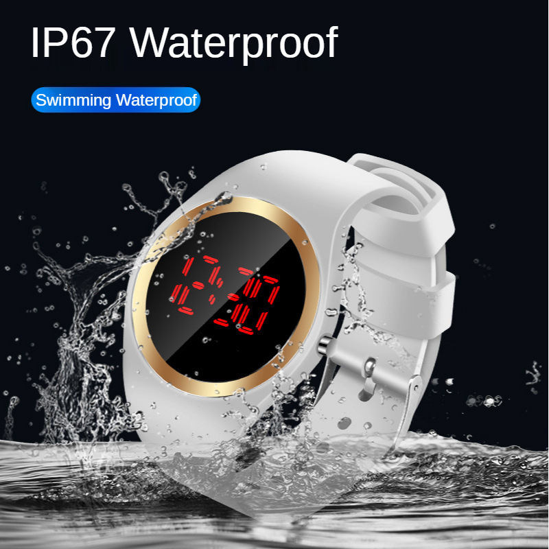 Reloj digital para mujer, reloj de silicona para niña, personalidad redonda