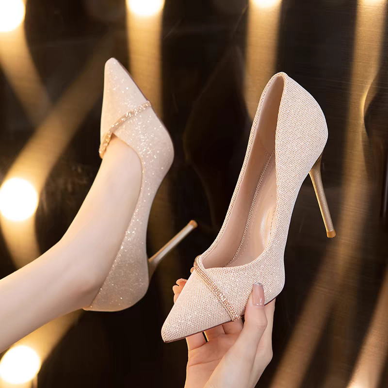 Autumn high heels pointed-toe