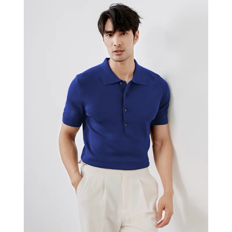 Camiseta de solapa de manga corta para hombre coreano de verano transfronterizo Camiseta de polo para hombre de comercio exterior Camiseta casual de Amazon al por mayor