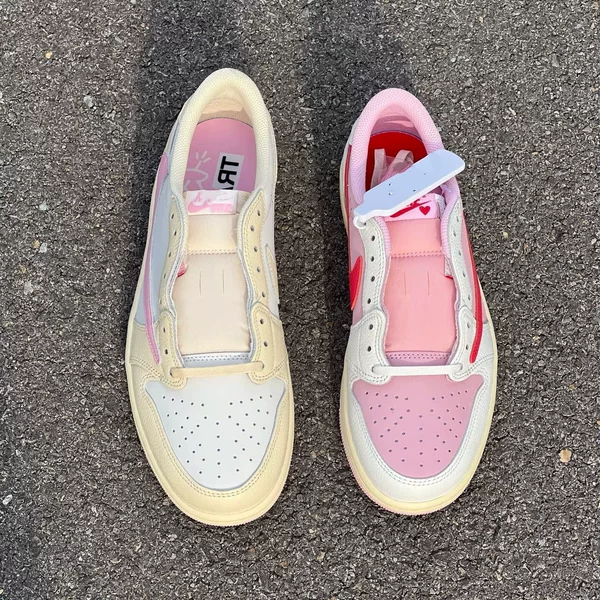 High-quality AJ1 Low pink swoosh Travis Scott co-branded sports casual sneakers trendy basketball shoes