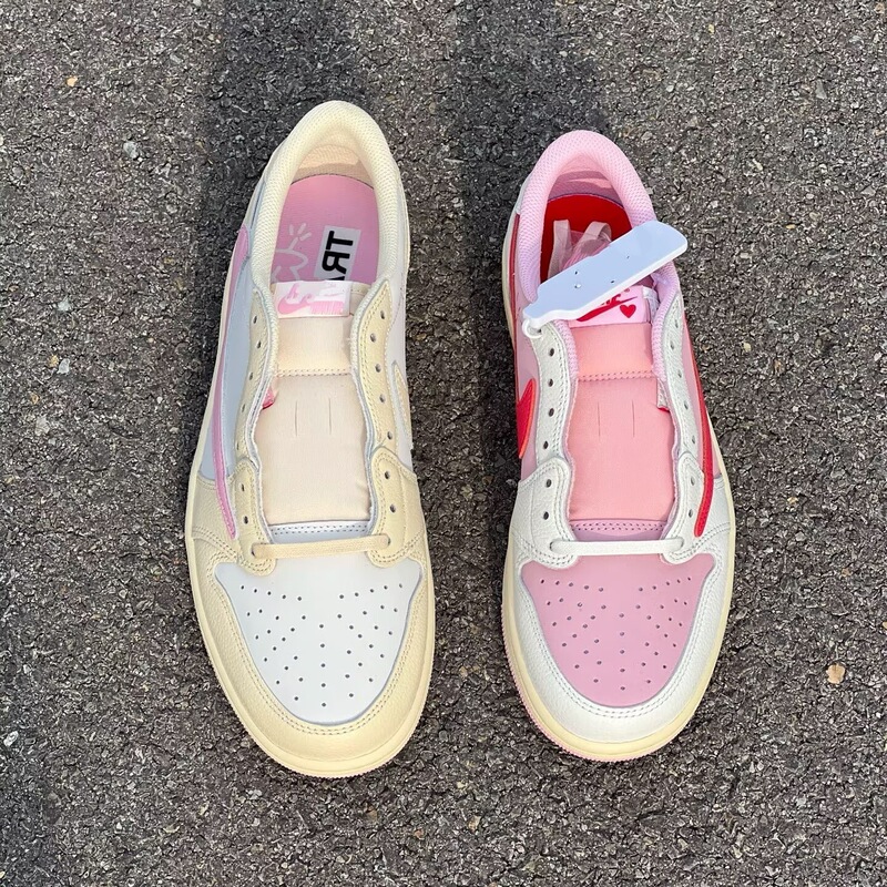 High-quality AJ1 Low pink swoosh Travis Scott co-branded sports casual sneakers trendy basketball shoes
