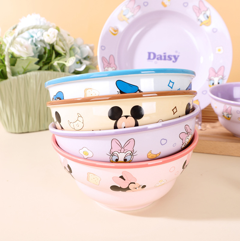 Disney Scarlett Thick-Edged Ceramic Bowl, Cute and Large-Capacity Kidsren's Bowl, Girls' Household Rice and Soup Bowl Set Disney Scarlett Thick-Edged Ceramic Bowl, Cute and Large-Capacity Kidsren's Bowl, Girls' Household Rice and Soup Bowl Set