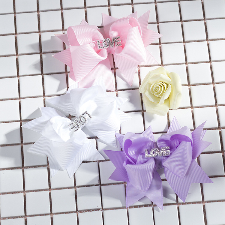 Children's Solid Color Bow Hairpin display picture 10