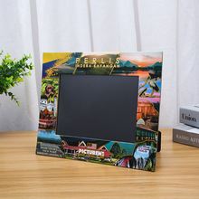 现货批发厂家6R(8寸）外贸东南亚风景旅游纪念相框烫金纸相框摆件