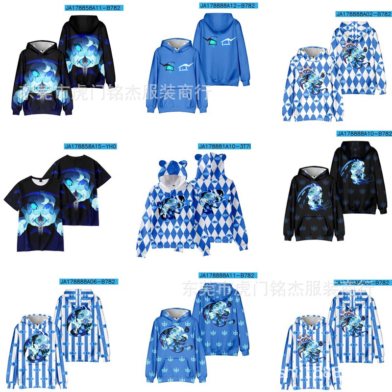 Cross-border Hot Gingerbread Man Kingdom Black Shadow Milk Biscuits cos Same Style Sweatshirt Casual Short-sleeved Cat Ear Jacket Cross-border Hot Gingerbread Man Kingdom Black Shadow Milk Biscuits cos Same Style Sweatshirt Casual Short-sleeved Cat Ear Jacket