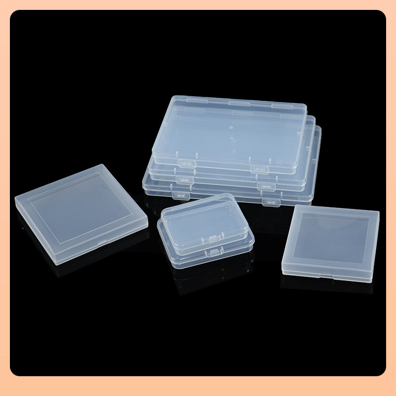 Flat Pp Plastic Box Rectangular Transparent Packaging Box Small Material Box Card Stationery Storage Flat Pp Plastic Box Rectangular Transparent Packaging Box Small Material Box Card Stationery Storage