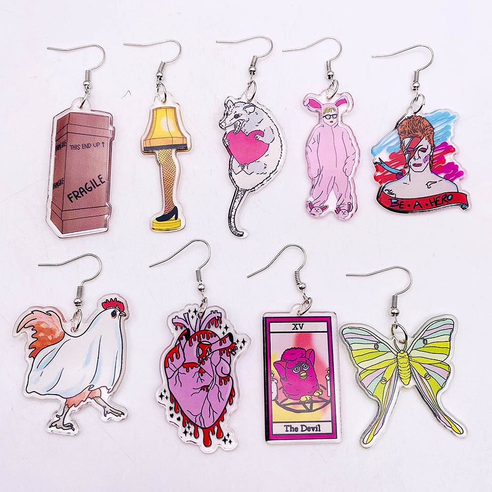 1 Pair Funny Animal Cartoon Character Arylic Drop Earrings display picture 1