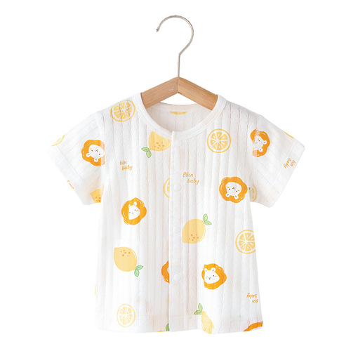 Newborn baby single-piece top summer thin men's baby clothes pure cotton T-shirt boneless children's short-sleeved underwear for girls