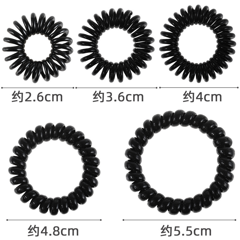 Black Telephone Line Hair Ring Large and Medium-sized small size Women's Hair Rope Rubber Band Hair Ring Keychain Bracelet Brand Semi-finished Accessories Black Telephone Line Hair Ring Large and Medium-sized small size Women's Hair Rope Rubber Band Hair Ring Keychain Bracelet Brand Semi-finished Accessories