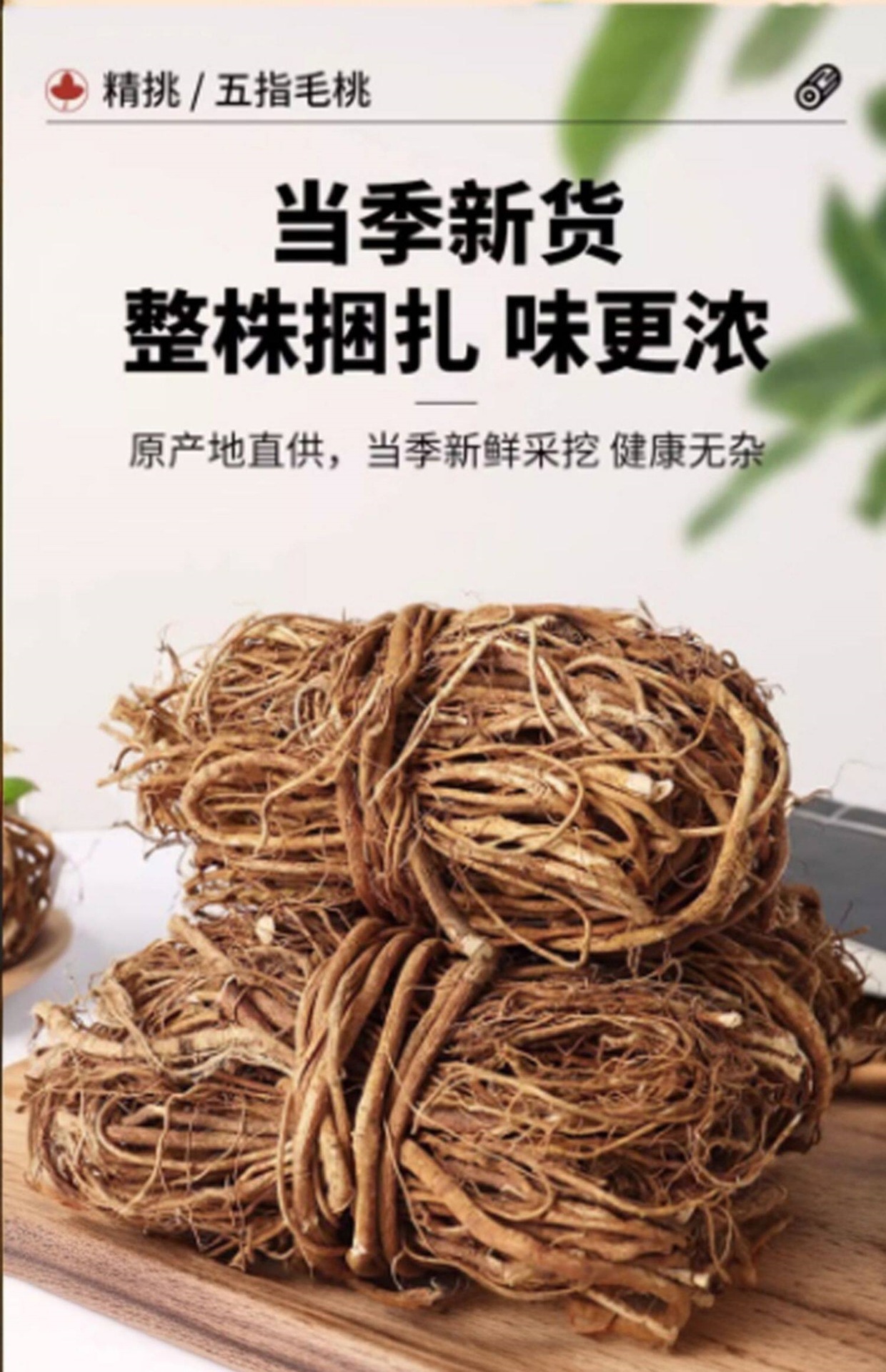 Wu Zhi Mao Tao Five-Finger Fig Root Soup Herb 500g Dried Thin Roots Bundle Guangxi Guangdong quality and texture