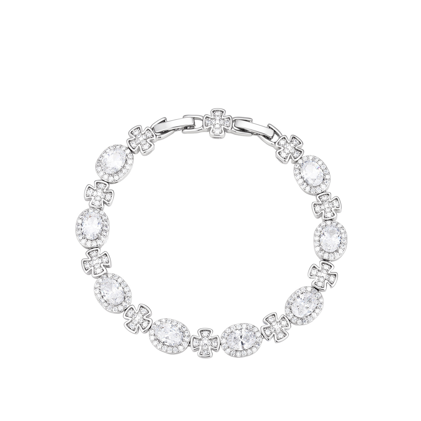 Pulsera de Flores con Gemas, Aleación de Cobre, Galvanizado, para Mujer image 6