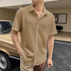 2025 新しいアマゾンヨーロッパとアメリカのメンズ半袖通勤シャツカジュアル外出願いメンズシャツ
