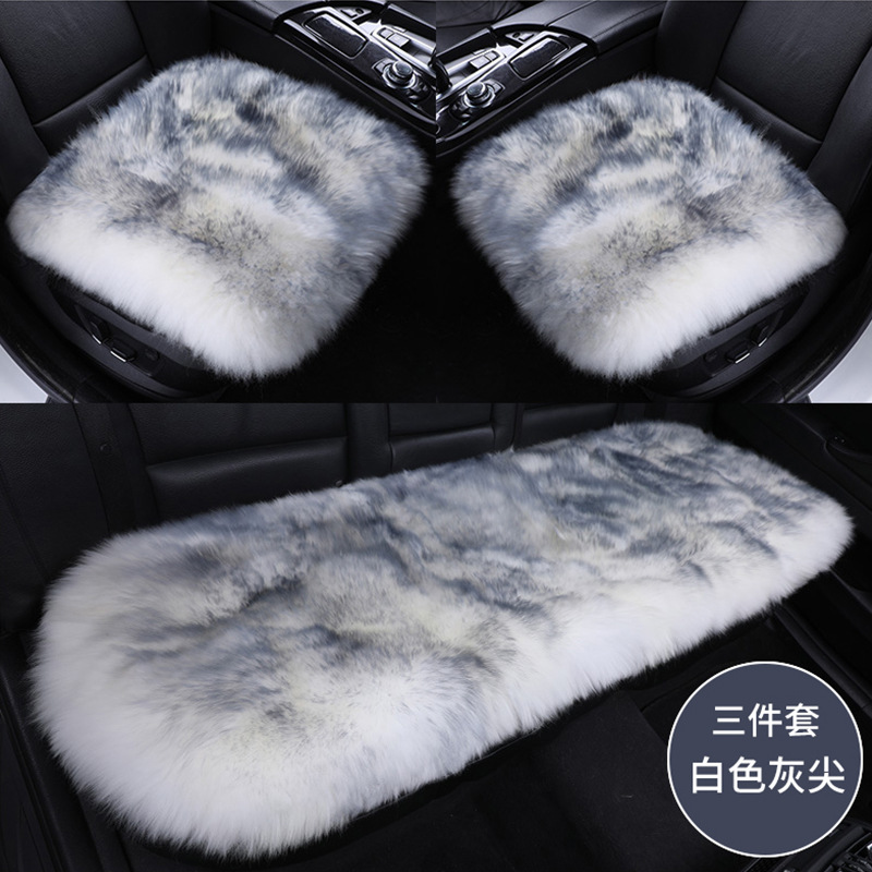 Cross-border New Australian Small Three-piece Set Tie-free Non-slip Seat Cushion Fur One-piece Warm Seat Cover Wool Car Cushion