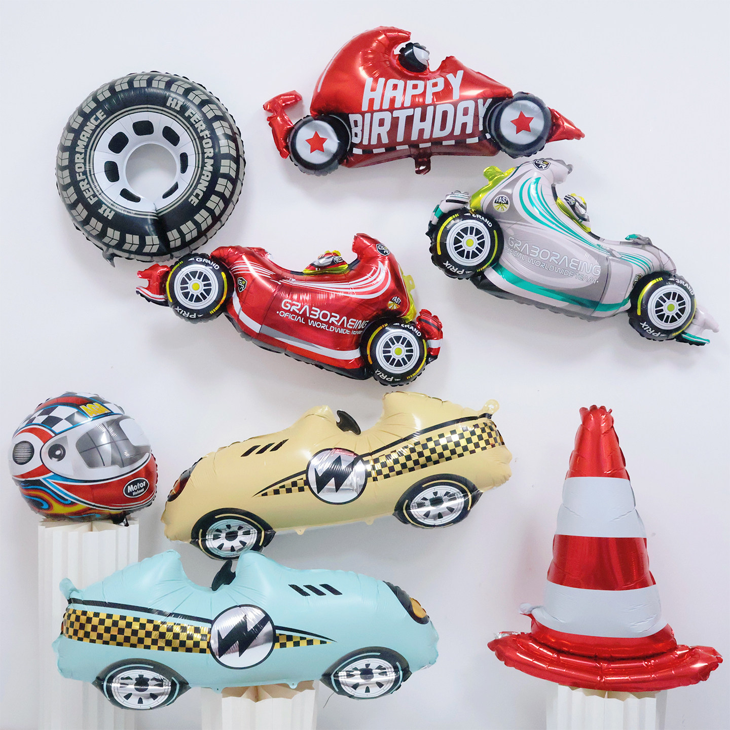 Children's Racing Theme Motorcycle Motorcycle Car Balloon Boy Bir