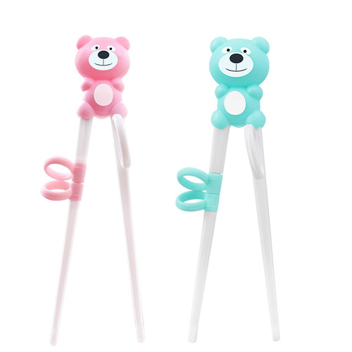 LVSU Baby Food Tool Learning Chopsticks Training Chopsticks Cartoon Bear Fork Spoon Children Chopsticks Spoon Set