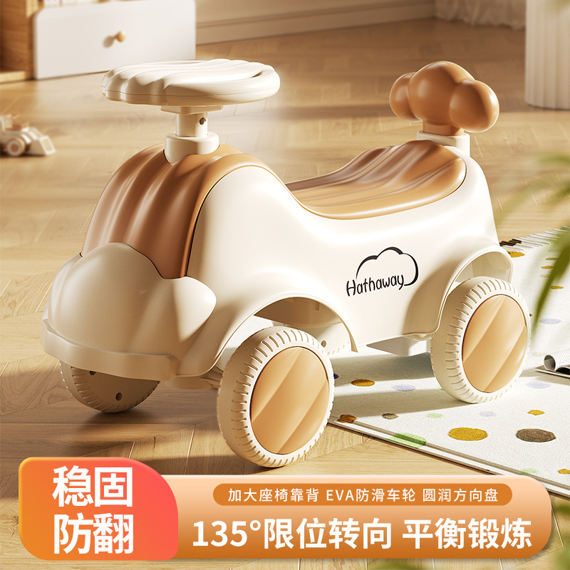 Children's Balance Car for Infants and Toddlers Aged 1 to 3 Years Old, Environmentally Friendly Material, Baby Walker Without Pedals, Light Sound Wheels, Enlarged Seat