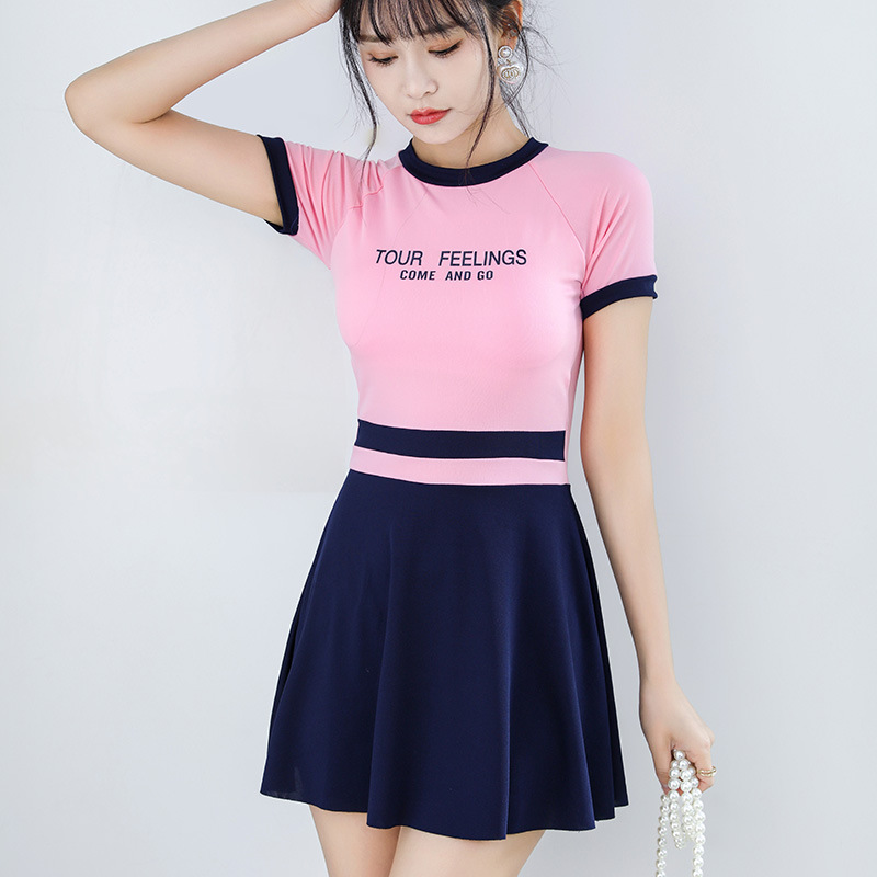 2023 nuevo traje de baño de verano de las mujeres split conservador deportes ins estilo adelgazamiento vientre cubriendo deportes traje de baño de aguas termales