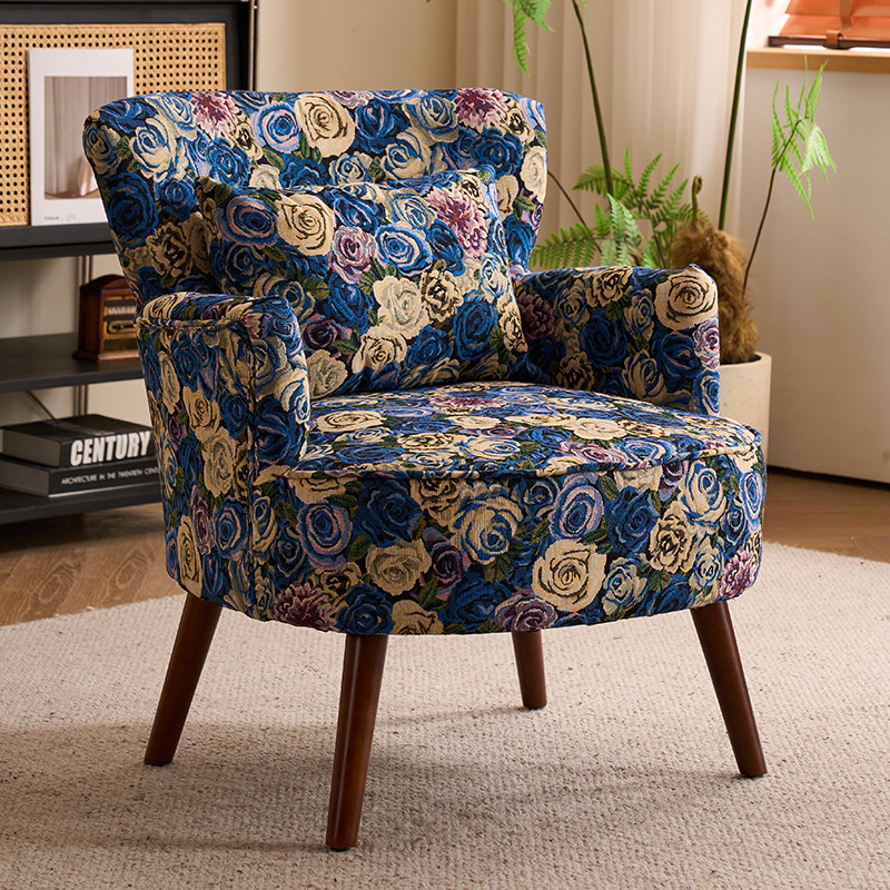 Balcón sala de estar sofá de tela estilo chino estilo americano sofá casual silla de cabecera retró casual silla de sofá