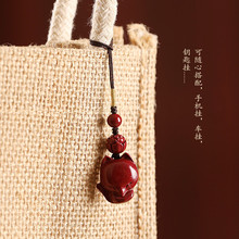 朱砂狐狸手机链挂件汽车钥匙扣短款U盘男女情侣挂饰吊坠古风