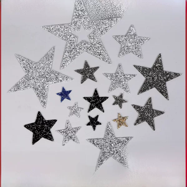 Zhao Shun Five-pointed Star Hot Drilling and Hot Drawing Adhesive Pattern Cloth Stickers Shoes and Hats Luggage Garment Accessories Hot Melt Adhesive Mesh Patch