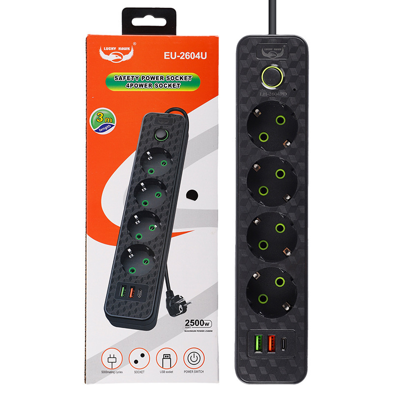 Negro y blanco USB TYPE-C Carga Oriente Medio África Indonesia Corea del Sur Polonia Placa de enchufe