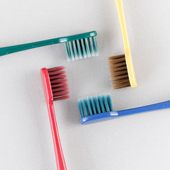 The same wide head toothbrush Korean style Macaron couple Japanese style 2 pack soft bristle toothbrush small plate couple toothbrush