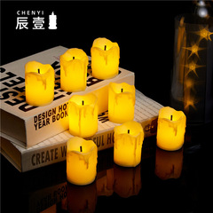 メーカー直販シミュレーション涙黒芯ろうそくled電子ろうそく灯祝日用品ろうそく卸売り